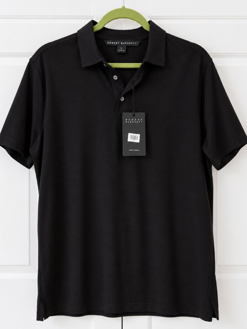 NWT Robert Barakett Hickman Men’s Polo Shirt LARGE Black – PAID $99.50 Retail